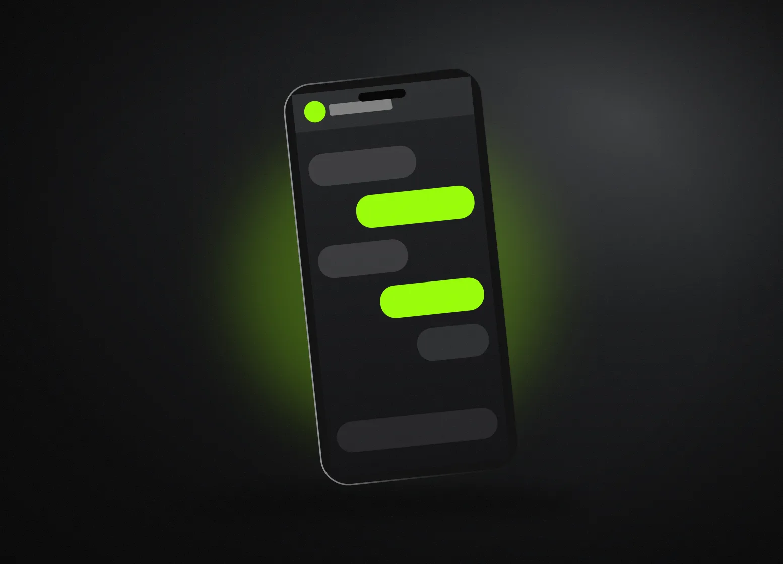 Móvil con una conversación atendida por respuestas automáticas